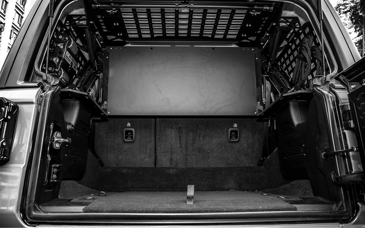 IRURI Rear Trunk Integrated Storage System for Jeep Wrangler