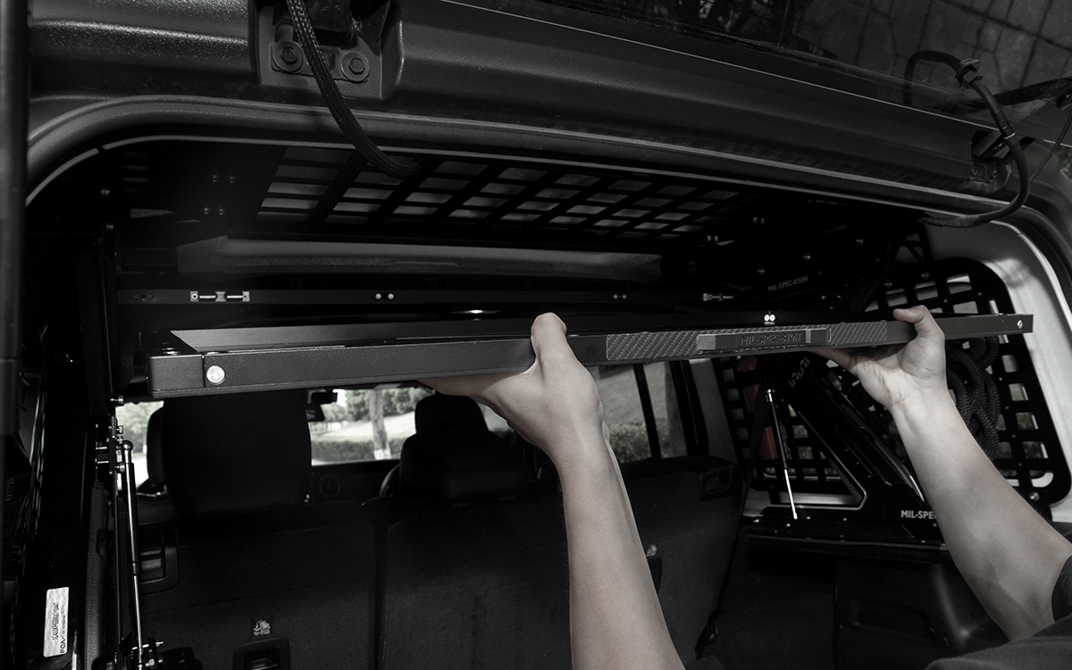 IRURI Rear Trunk Integrated Storage System for Jeep Wrangler