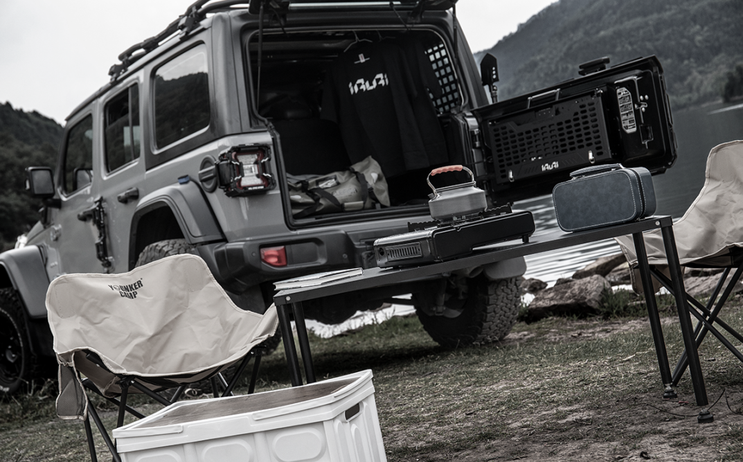 IRURI Heckklappe Integriertes Ablagesystem für Jeep Wrangler