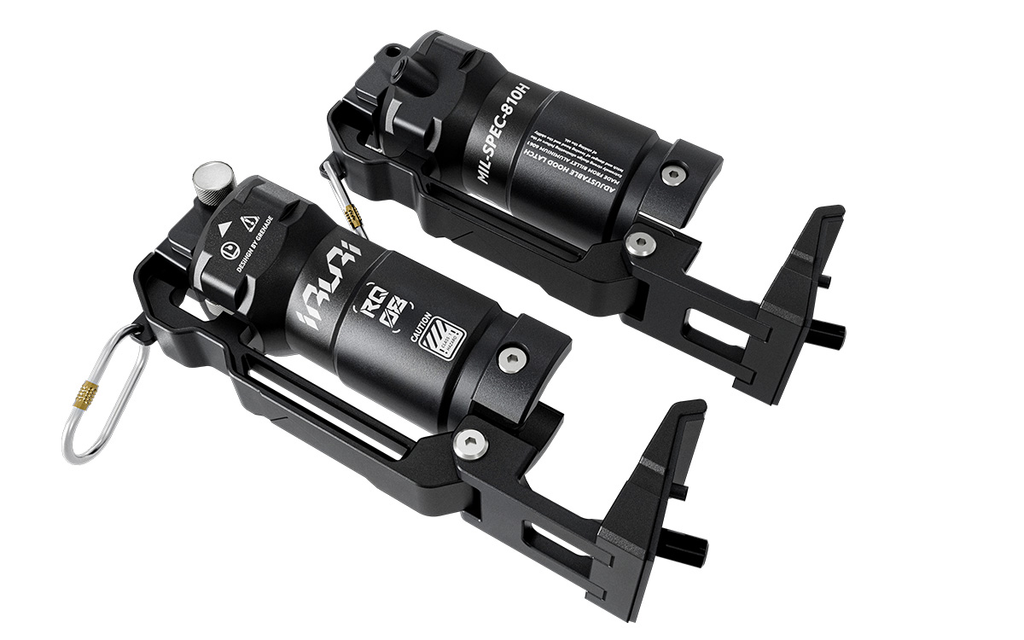 Upgrade your Jeep with the IRURI Grenade Hood Latch & Sand Mirror Kit. CNC aluminum durability, easy bolt-on install, and better trail visibility.