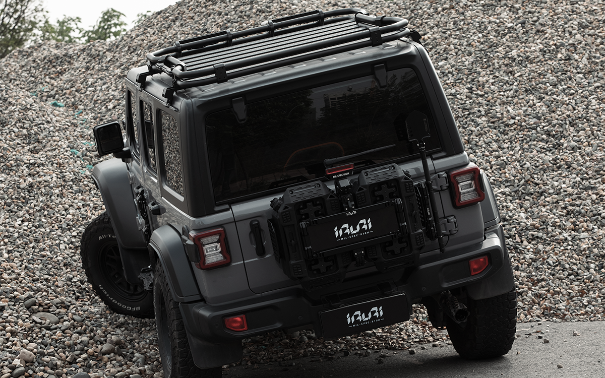 Upgrade your Jeep with the IRURI Multi-Function Flag Pole Mount. Holds flag, antenna & shovel. MIL-SPEC alloy build for Wrangler JL&JL4xe & Jeep Wrangler JL Rubicon
