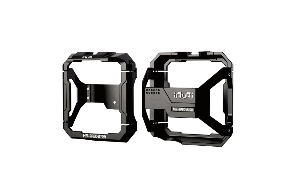 Protect your Jeep with IRURI Side Mirror Covers. CNC aluminum armor, MIL-SPEC durability, and built-in action camera mounts for Wrangler JL & JT& JL4XE