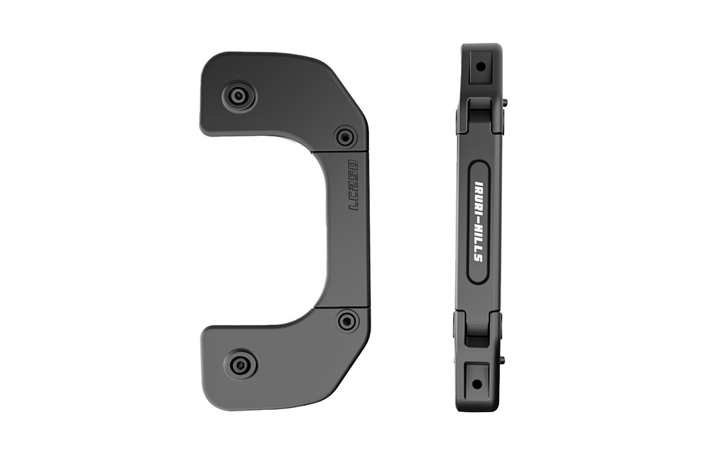 Upgrade your LC250 with IRURI A-Pillar Grab Handles. CNC Al-Mg alloy, low-profile design, and 6 expansion ports for gear mounting.