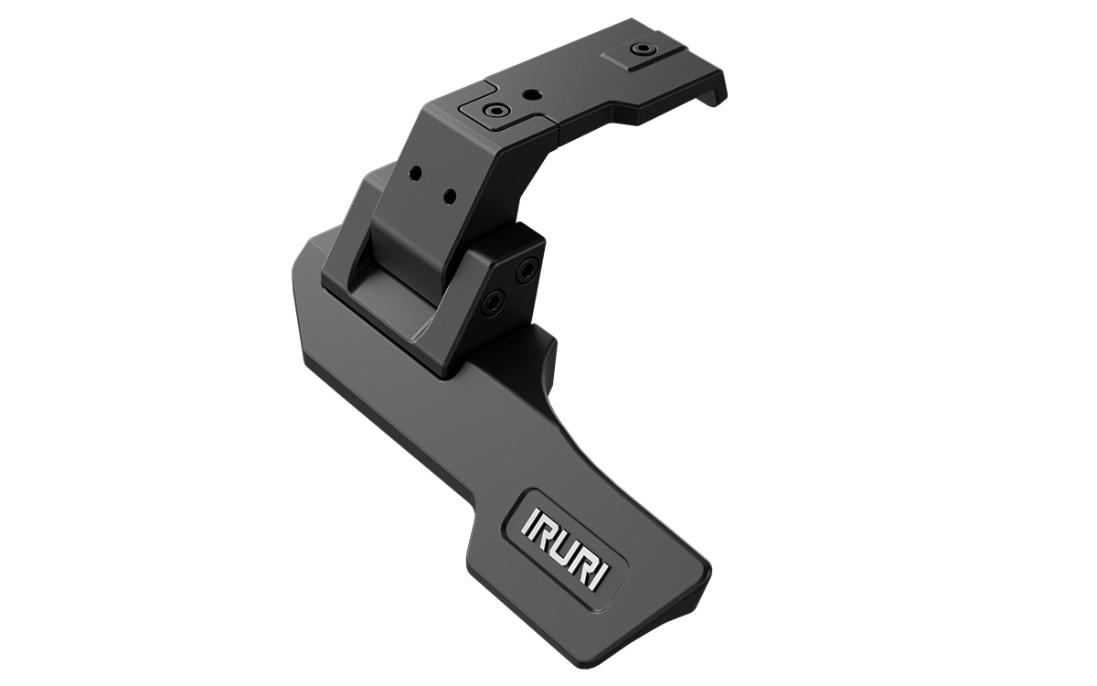 Upgrade with IRURI A-Pillar Light Mounts for GX550. Ditch light & GoPro bracket, non-invasive install, matte black for overlanding.