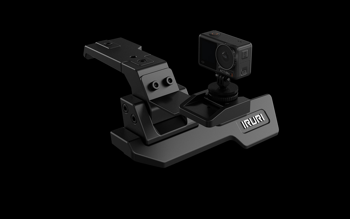 Upgrade with IRURI A-Pillar Light Mounts for GX550. Ditch light & GoPro bracket, non-invasive install, matte black for overlanding.