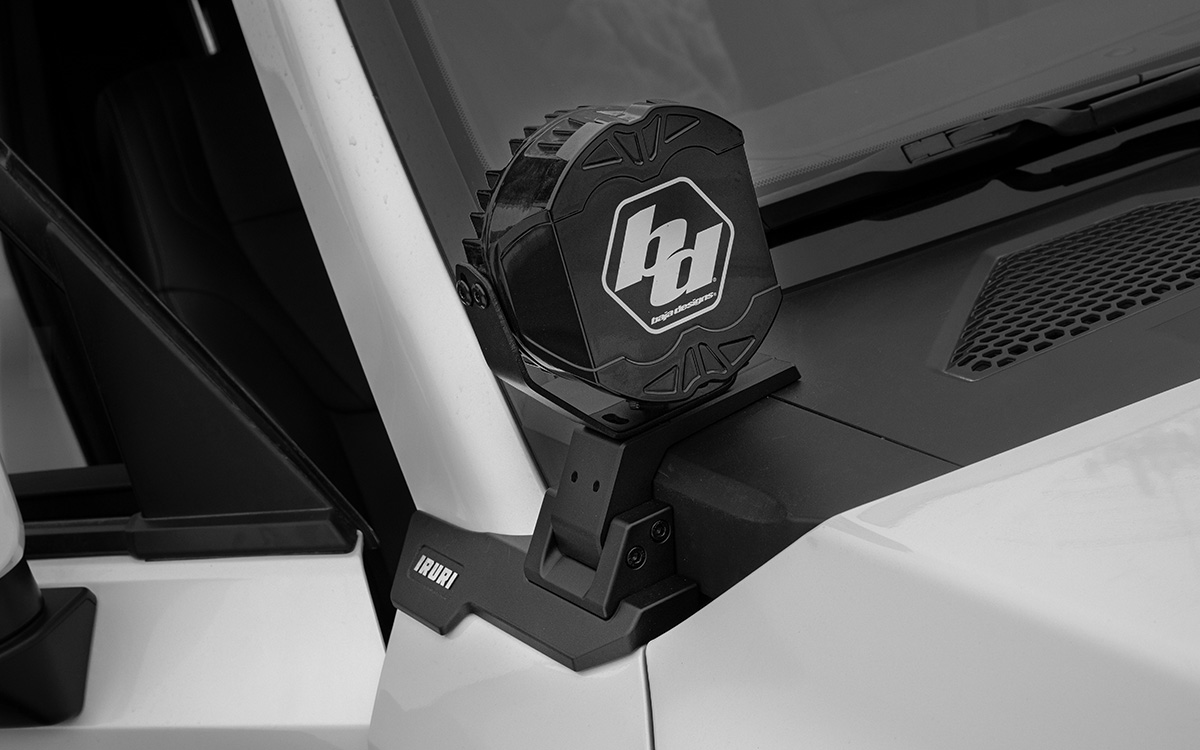 Ultimate A-Pillar Light Bar Mounts for LC250. Multi-functional hub for lights & GoPro. Bolt-on, no-drill install.