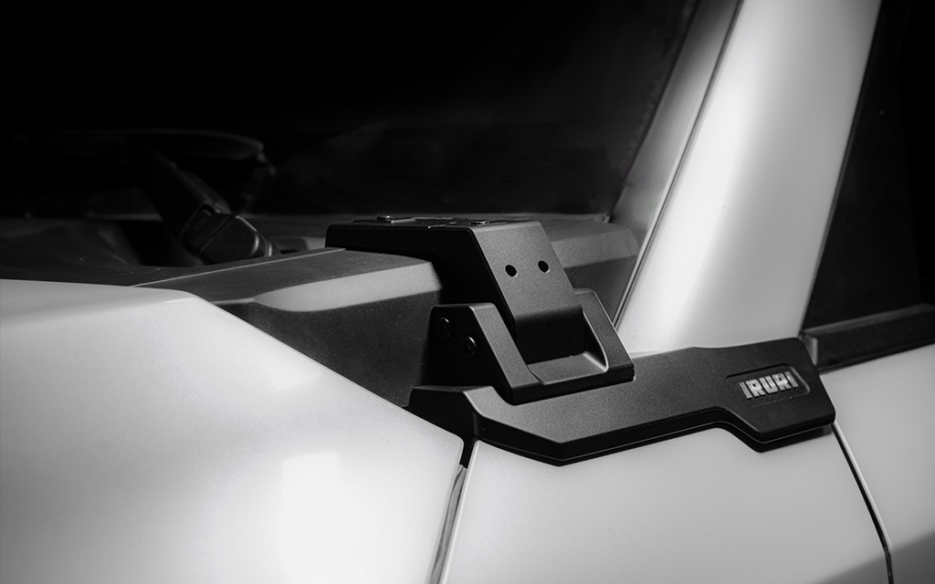 Ultimate A-Pillar Light Bar Mounts for LC250. Multi-functional hub for lights & GoPro. Bolt-on, no-drill install.