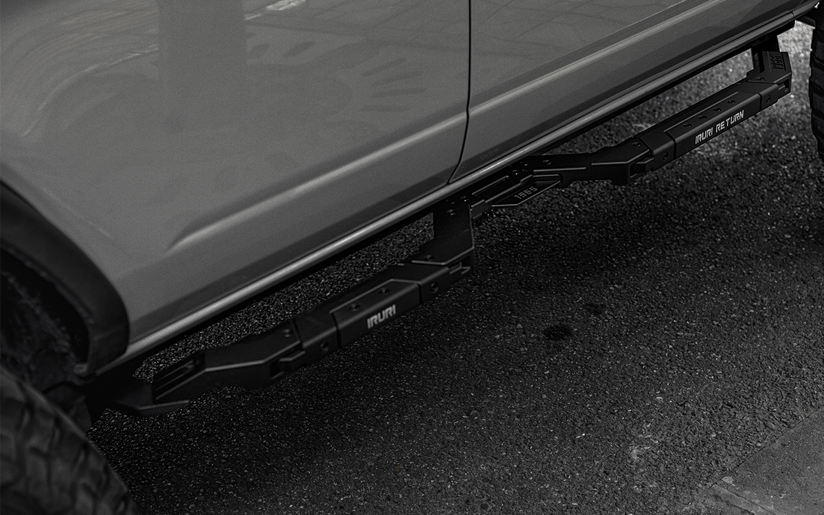 Easy entry for 2021-2026 Ford Bronco. Wide, non-slip full-length side steps for comfortable access. Durable, bolt-on running boards for daily driving.
