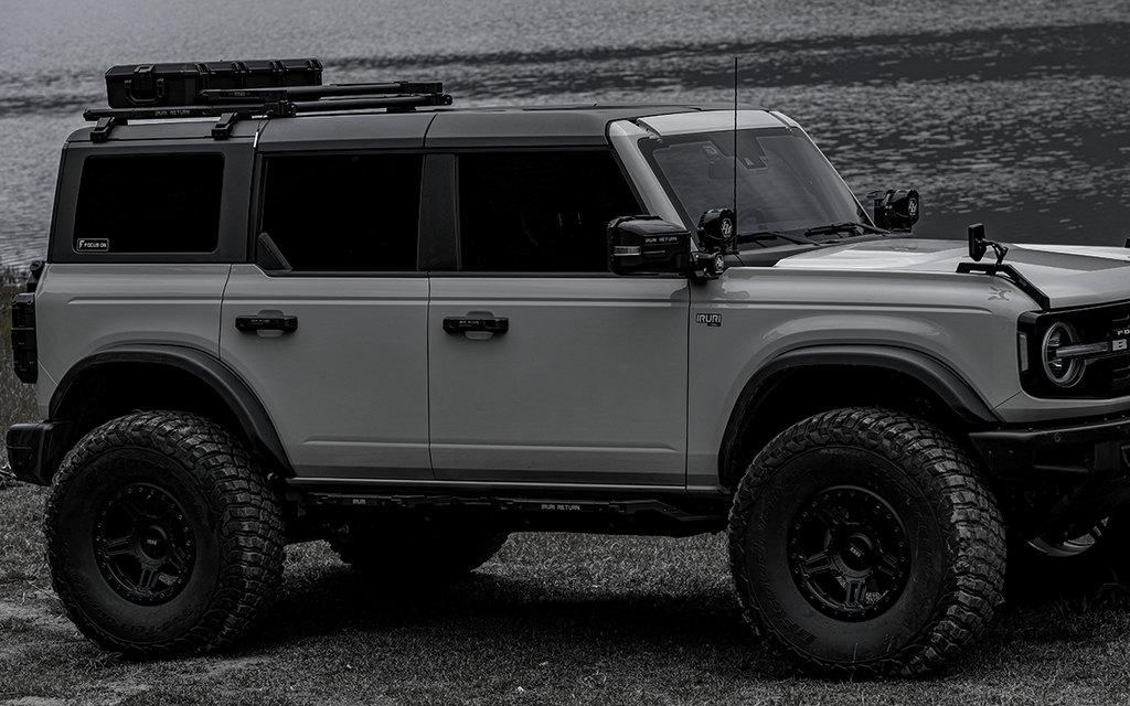 Easy entry for 2021-2026 Ford Bronco. Wide, non-slip full-length side steps for comfortable access. Durable, bolt-on running boards for daily driving.