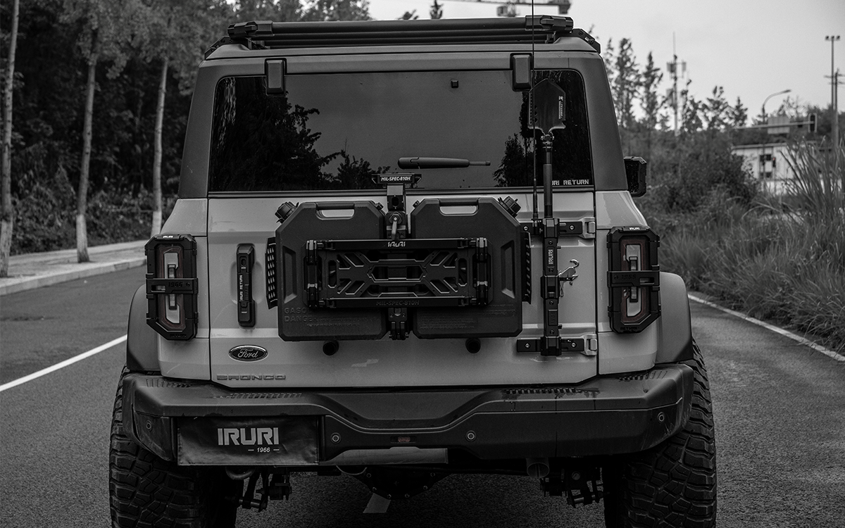 Ultimate off-road upgrade. 2021-2026 Ford Bronco heavy-duty no-drill rear whip flag and CB antenna mount bracket. Spare tire compatible, bolt-on design.