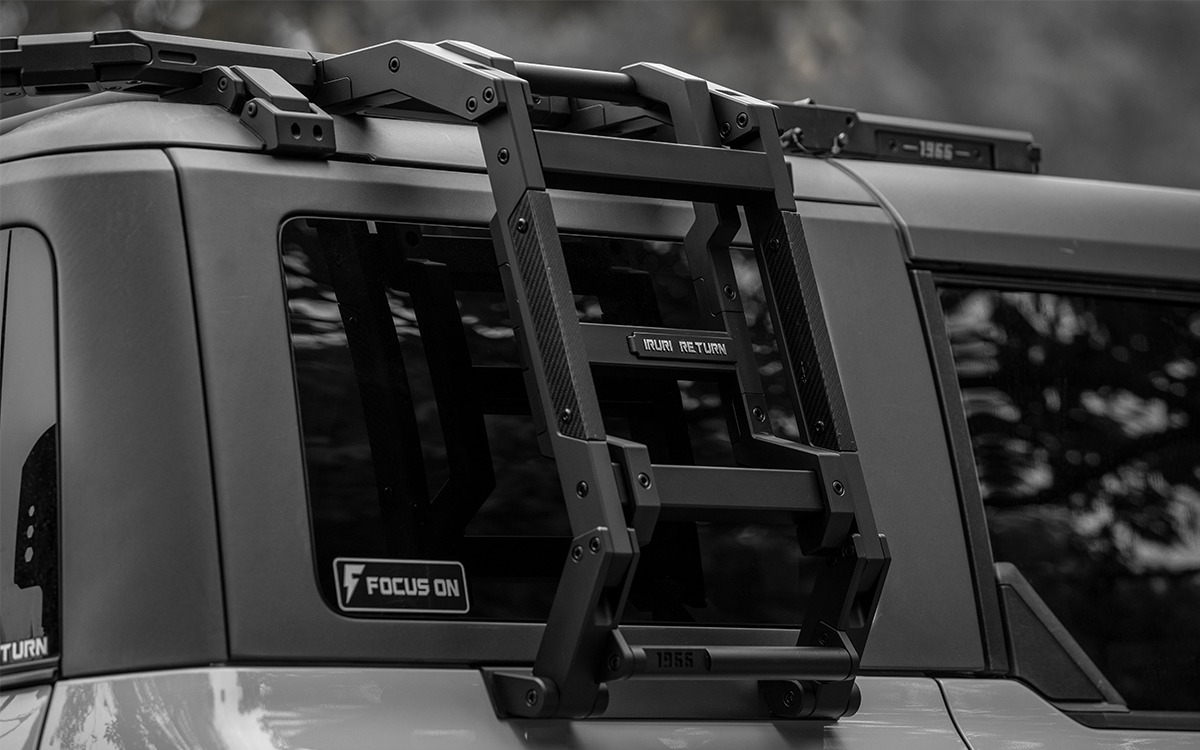 Upgrade your 2021-2026 Ford Bronco. Heavy-duty modular side ladder for easy roof access. No-drill bolt-on installation, compatible with all factory doors.