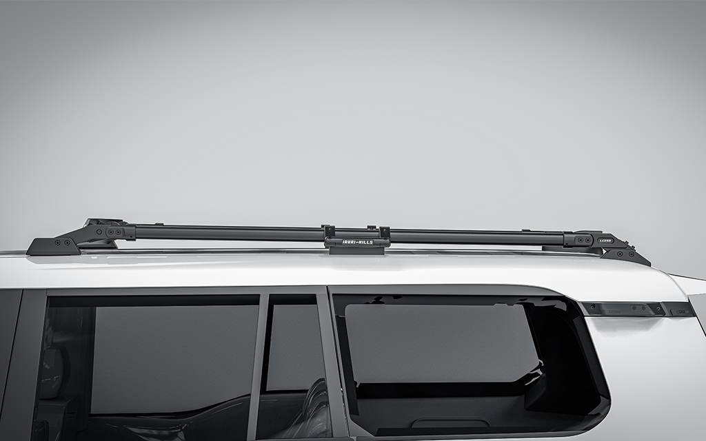 Upgrade your GX550 with the IRURI-HILLS Low-Profile Roof Rack. Ultra-quiet, 19kg lightweight design, and 200kg capacity for ultimate overlanding.