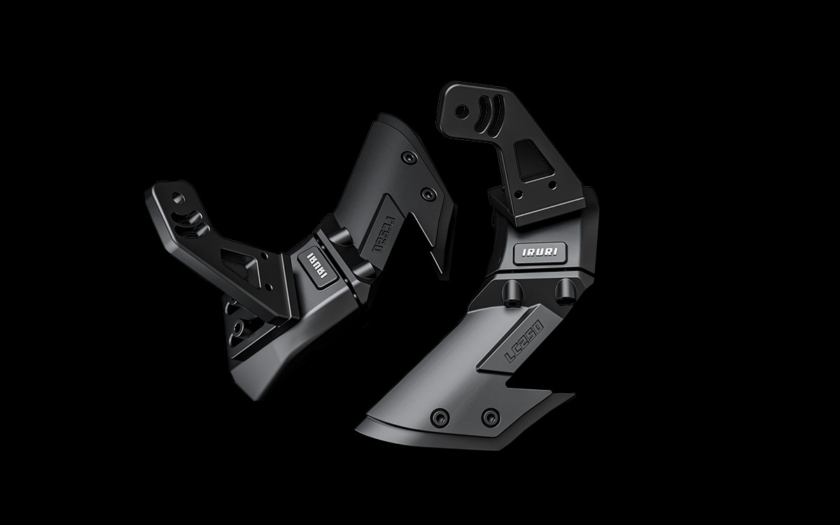 IRURI Roof Light Bar Mounts for LC250. CNC Al-Mg alloy, 1.5kg lightweight & adjustable for 47-50" bars. No-drill bolt-on install.