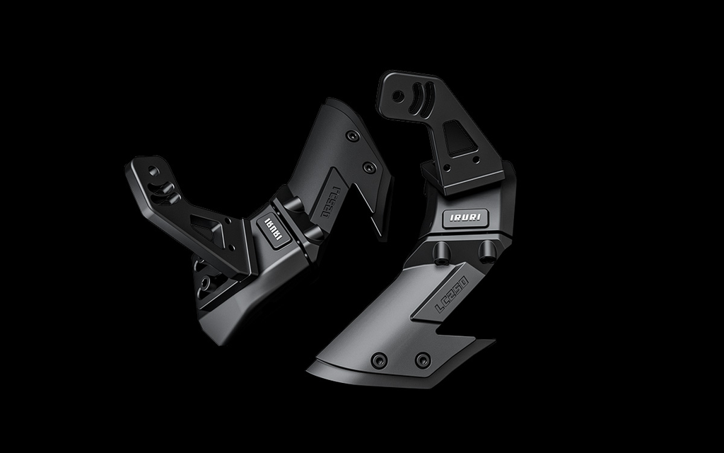 IRURI Roof Light Bar Mounts for LC250. CNC Al-Mg alloy, 1.5kg lightweight & adjustable for 47-50" bars. No-drill bolt-on install.